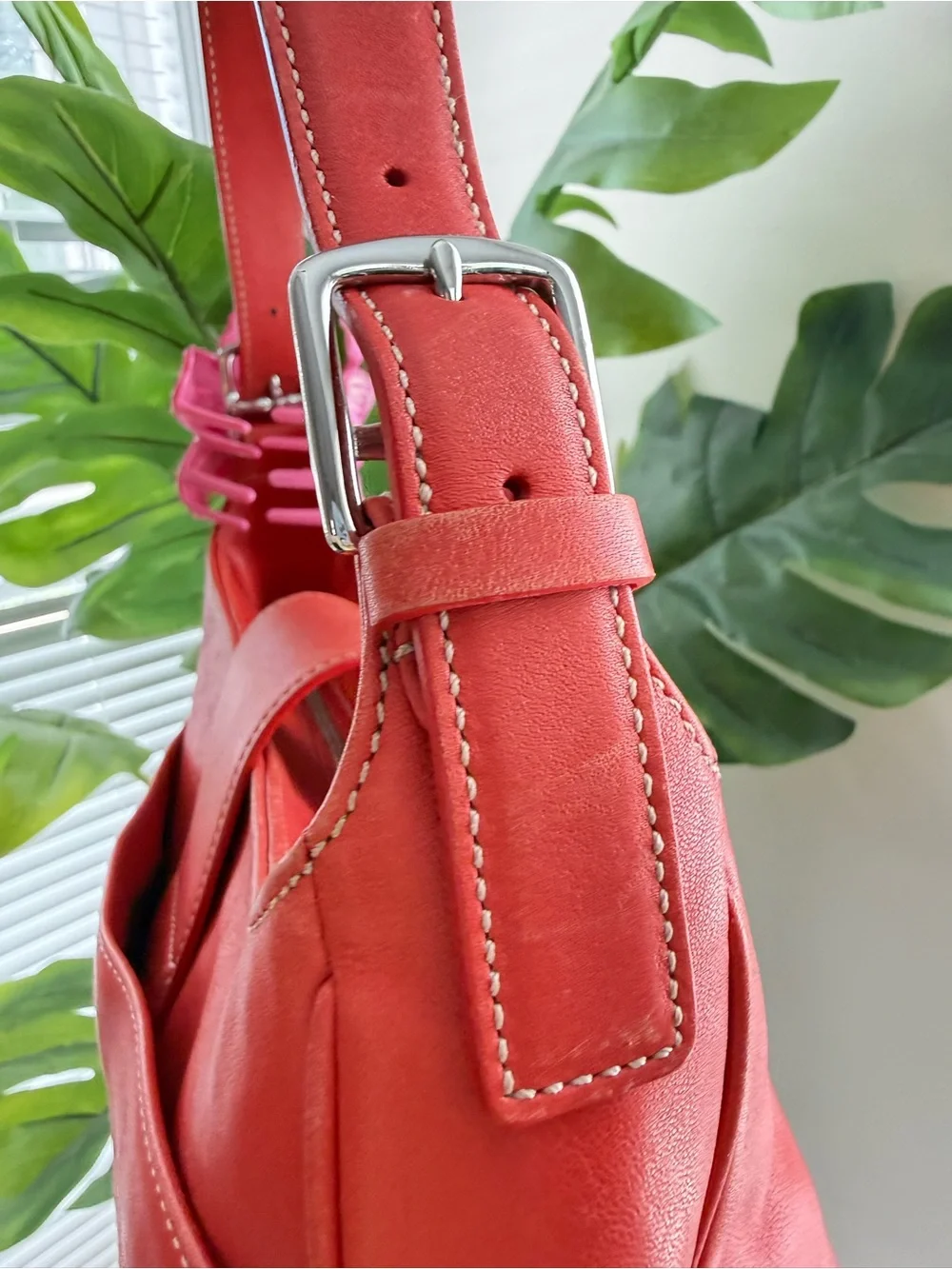 Coach Red Leather Shoulder Bag